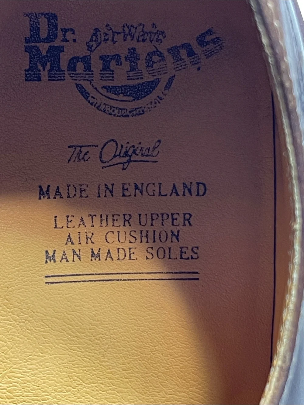 Dr. Martens 1561 Vintage Brown Leather Derby Shoes with Yellow Stitching Size 13